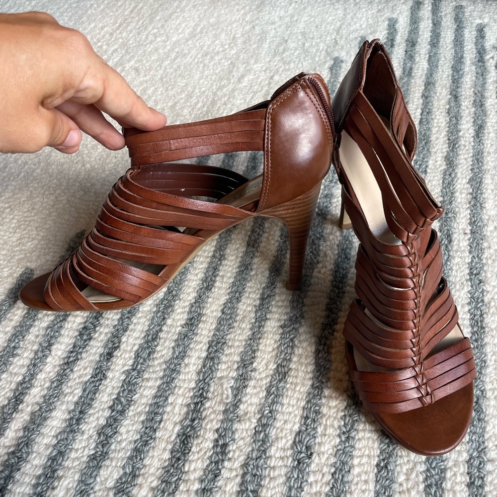 Franco Sarto Brown Strappy Pump